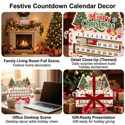Christmas Advent Calendar Laminated Cardboard Wall Hanging Gift Box 25 Day 1pc