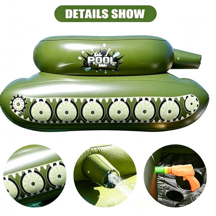 Pool Tank Float Adult Inflatable Swimming Game Toy Water blaster Holder 155 x 112 x 61cm