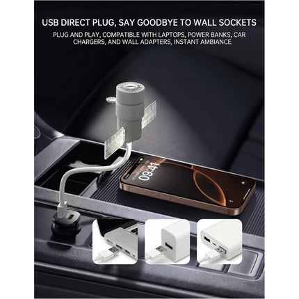 2in1 Plug and Play HD Star Projector Night Light Christmas 360° Rotate