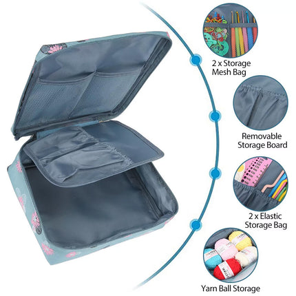 179Pcs Beginner Crochet Hooks Kit 5 Roll Yarn Knitting Needles Sewing Tools Set