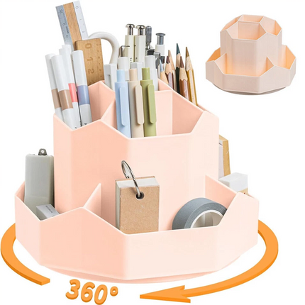 360 Degree Rotating Pen Organiser Large Capacity Desktop Holder Office