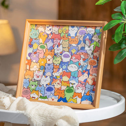 DIY Wooden Cat Puzzle Frame, Wooden Coloring Puzzle, Cat Puzzles Decor