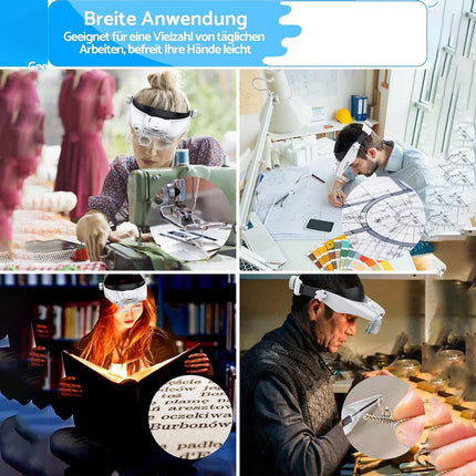 5 Lens Adjustable Headband Magnifier Head Magnifier Hands Free Magnifying Glass