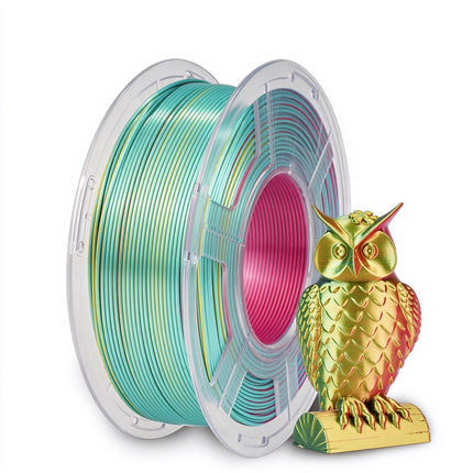 SILK PLA+ 3D Printer Filament 1.75mm 1.1KG, Dual-Color Tri-Colour Shiny for FDM