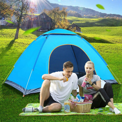 Outdoor Beach Hiking Camping Fishing Waterproof 2 or 3 People Camping Blue Tent