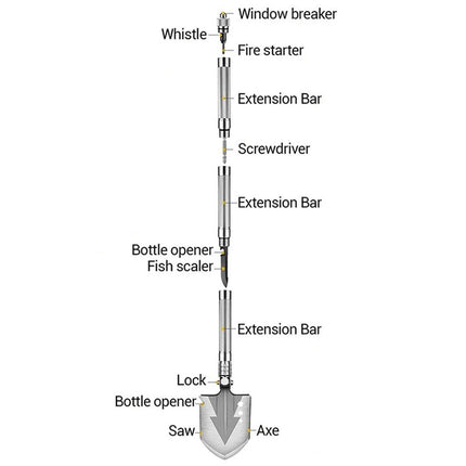 Camping Shovel Folding Outdoor Survival Tools Multifunction Hiking Military