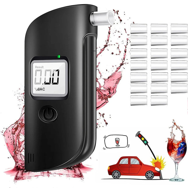 Portable BAC Test Device Dual Sensor Breathalyser Alcohol Tester LCD Display