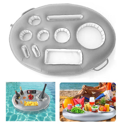 8 Holes Inflatable Swimming Pool Floating Tray Beer Drink Cup Holder Beach Party