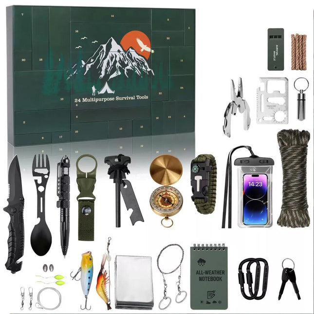 Snow Mountain Survival Tool Advent Calendar Survival Kits 24 Day Christmas Countdown Random blind box