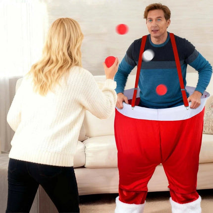 Santa Pants Snowball Fight Red and White Christmas Fake Snowball Activity Christ