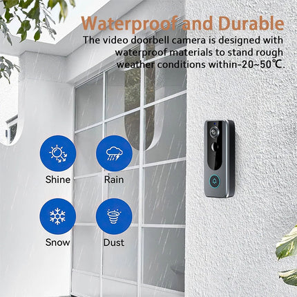 Wireless WiFi Doorbell Camera Audio Intercom Motion Detect Night Vision Doorbell