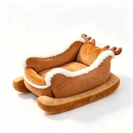 Dog Sleigh Bed, Santa Reindeer  Dog Bed,Christmas Sleigh-Shaped Dogs Beds AU