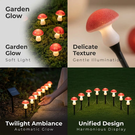 8Pcs Solar Mushroom Lights LED Fairy String Light Outdoor Garden Path Xmas Decor Lamp