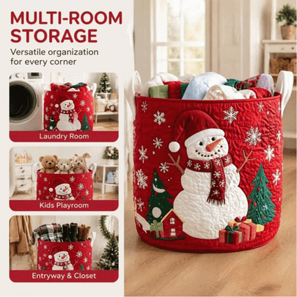 Storage Laundry Basket Snowmen Design Storage Basket Laundry Bin Winter