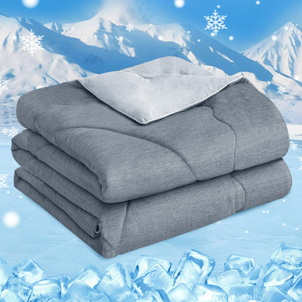 Summer Cooling Comforter Blanket, Cooling Silk-like Fabric Soft Touch Lightweight Quilt for Hot Sleepers
