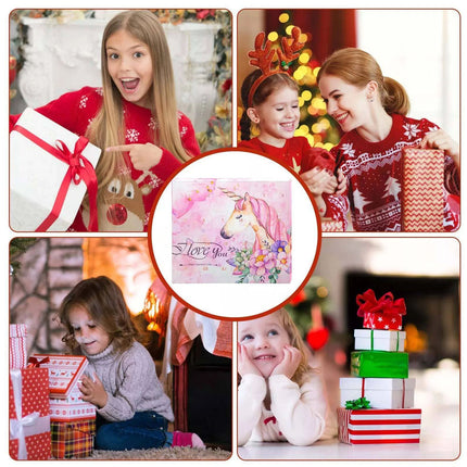 24Pcs Unicorn Christmas Charm DIY Bracelet Advent Calendar Jewelry Kit Set Gift