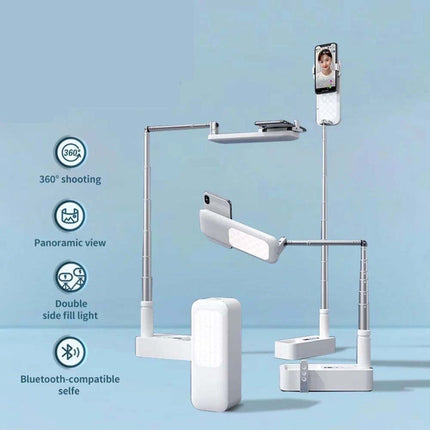 LED Fill Light Phone Holder Selfie Fill Lamp Holder w/ Bluetooth Remote Control