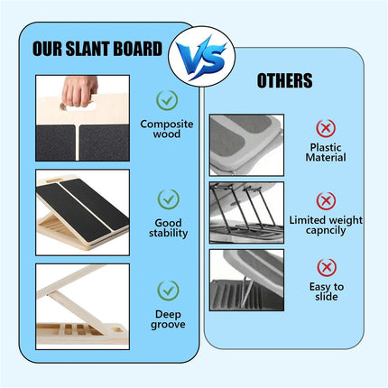 Adjustable Non-Slip Wooden Slant Board Incline Calf Stretcher Gym Exercise