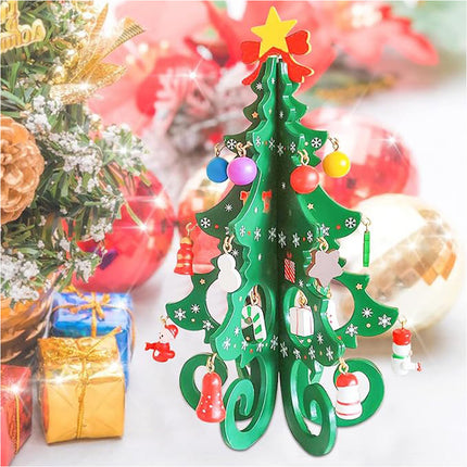 Mini Christmas Tree 3D DIY Wooden Trees Festival Home Party Table Desk Decors