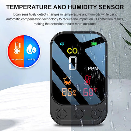 3-in-1 Portable Carbon Monoxide Detector Outdoor Camping Carbon Monoxide Alarm