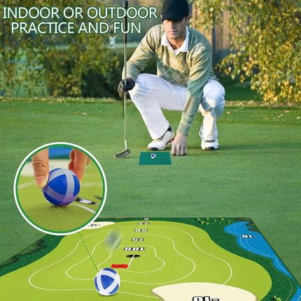 Chipping Golf Game Mat Indoor Stick Chip Game with 20 Grip Golf Balls
