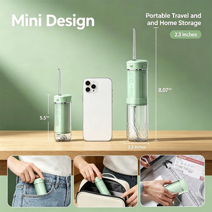 Foldable Oral Irrigator Water Jet Dental Teeth Flosser Tooth Cleaner 4 Nozzles