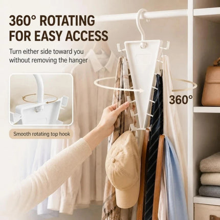 V-shaped Double Sided 360° Rotating Hanger 12 Hooks for Wardrobe Storage (5PCS)
