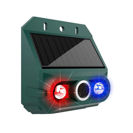 Solar Ultrasonic Animal Repeller LED Red‑Blue Flash Fox Bird Scarer Deterrent
