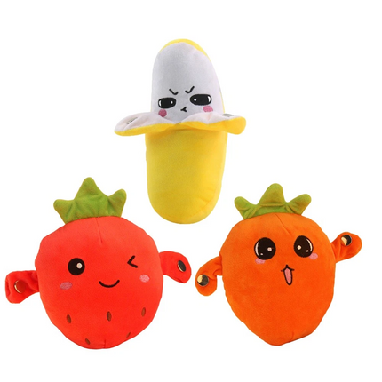 3PCS Interactive Musical Toy Fruit Sensing Beat Piano Plush Toy Electric Plush Toy