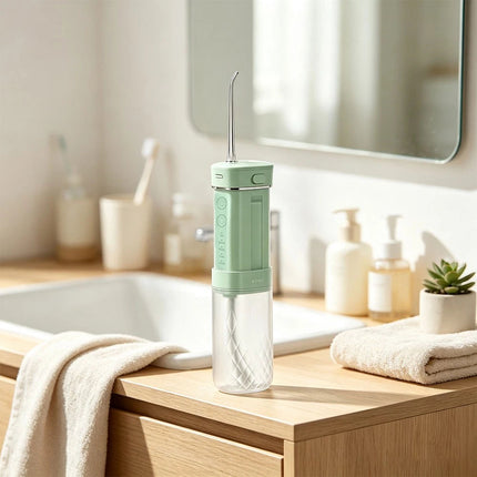Foldable Oral Irrigator Water Jet Dental Teeth Flosser Tooth Cleaner 4 Nozzles