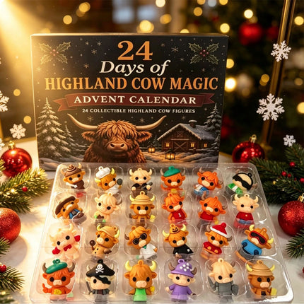 3D Highland Cow Advent Calendar 2026, 24 Days Christmas Countdown Calendar Gifts