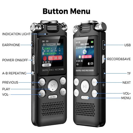Pro Digital Audio Recorder Dictaphone Audio MP3 Player Sound Voice Recording Au