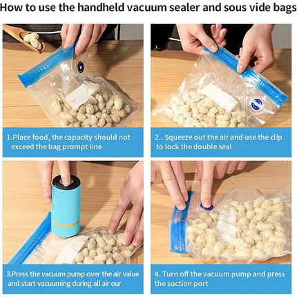 Food Sealer Vacuum Sealer, USB Rechargeable Vacuum Sealer Set with 10 Reusable