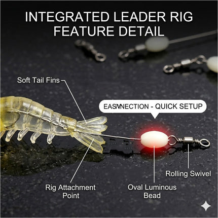 7pcs Soft Plastic Fishing Lures Tackle Prawn Shrimp Flathead Bream Cod Bass Lure