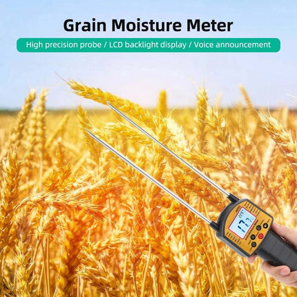 Portable Hay Grain Moisture Meter Corn Rice Bean Moisture Tester Voice Broadcast
