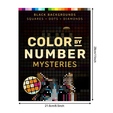100 Color by Number Mysteries: A Coloring Book for Adults Relaxation and Wonder Squares Diamonds Dots