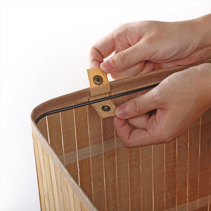 Home Foldable Bamboo Corner Laundry Hamper Natural Brown