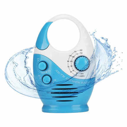 Hanging AM FM Shower Radio for Bathroom with Easy Tuning & Volume Control Blue