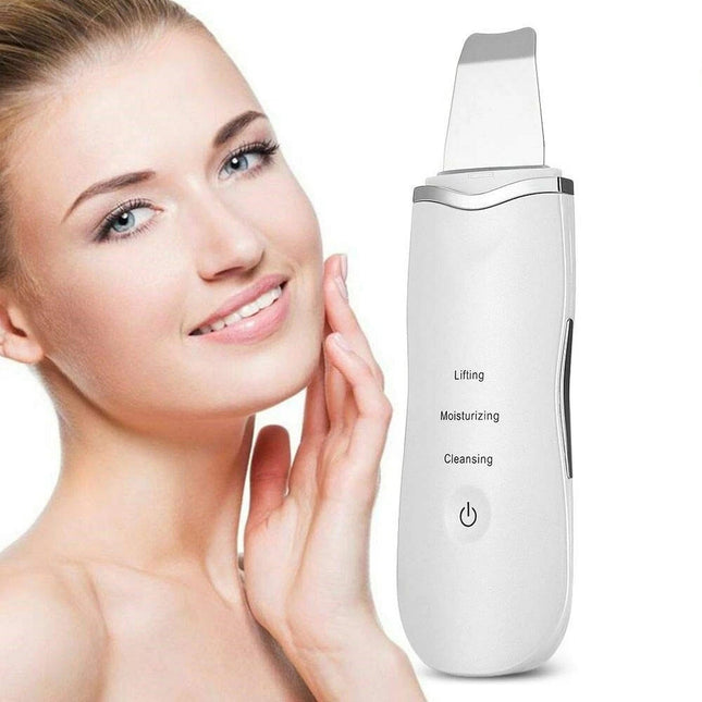 Facial Skin Scrubber Face Spatula Ultrasonic Skin Blackhead Remover Rechargeable