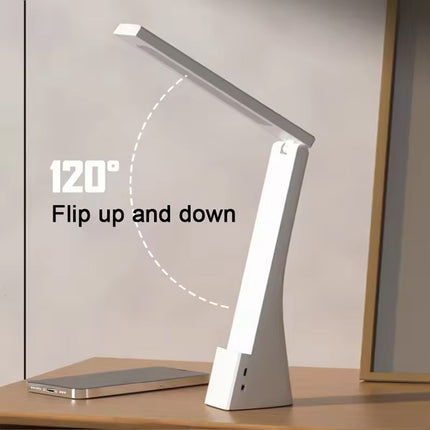 LED Desk Lamp USB Rechargeable Dimmable Study Reading Bedside Table Light