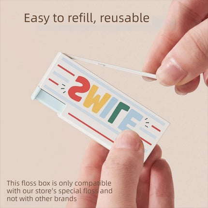Plastic Dental Floss Pick Dispenser Floss Stick Storage Box Restaurant   White Blue