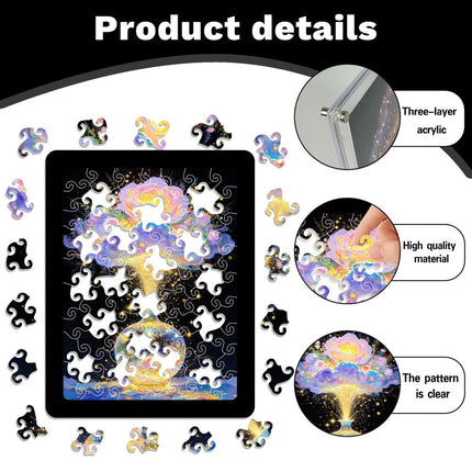 Acrylic Floral Puzzle Art Decor Transparent Flower Vase Ornament Home Decoration