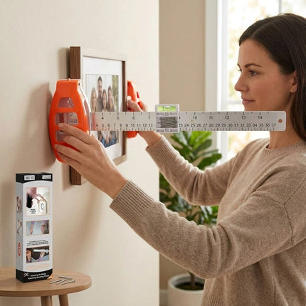 Level Ruler Picture Hanging Tool With Level Wall Mount Guide For Frames Artwork