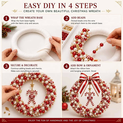 3D Fabric Poke Wreath DIY Kit Christmas Quilted Wreath Craft Kit Party Decor