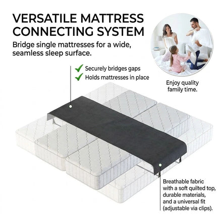 Bed Bridge Twin to King Converter Kit Mattress Extender/ Joiner Connector Strap