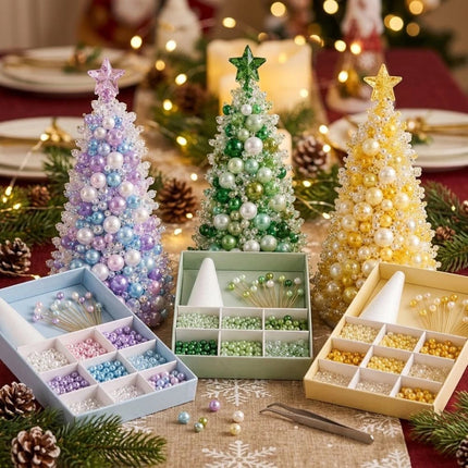 Sparkling Dreamy Beaded Christmas Tree DIY Kit Home Decoration Green