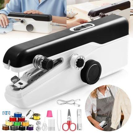 Portable Mini Handheld Cordless Sewing Machine Hand Held Thread Stitch Clothes