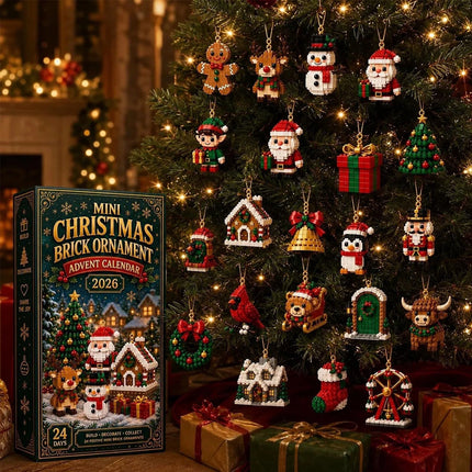 Mini Christmas Brick Ornament Advent Calendar 24 Day Unique Buildable Holiday AU