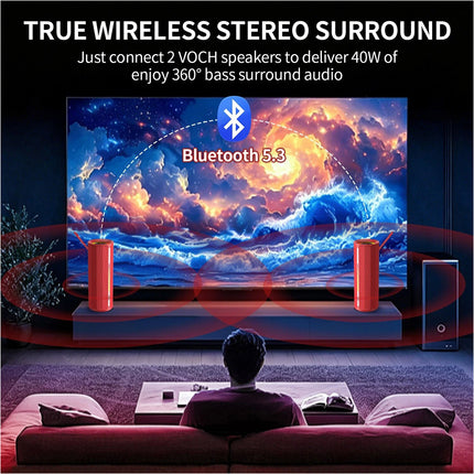 Waterproof Bluetooth Speaker with RGB Lights 20W Portable Outdoor Soundbox