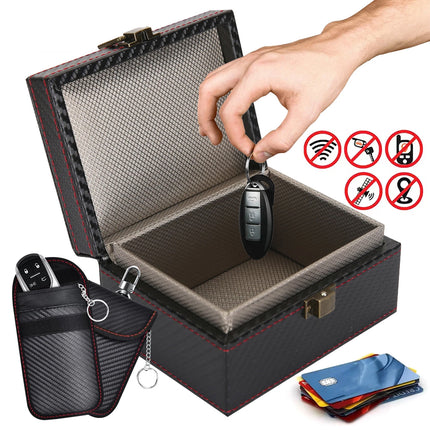 Premium Faraday Box & Pouch Set:  Car Key Protector